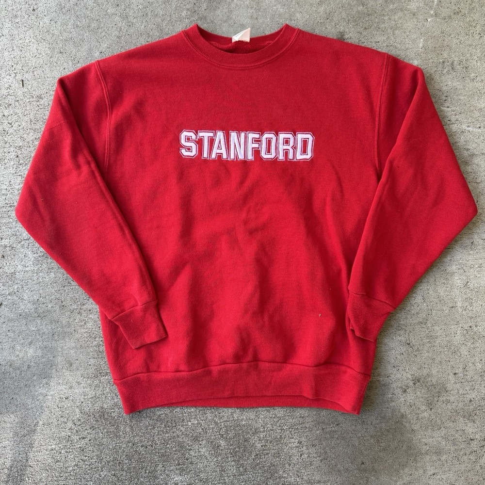 Vintage Stanford University Crewneck Sweatshirt Red Logo 7 XL USA 80s 90s